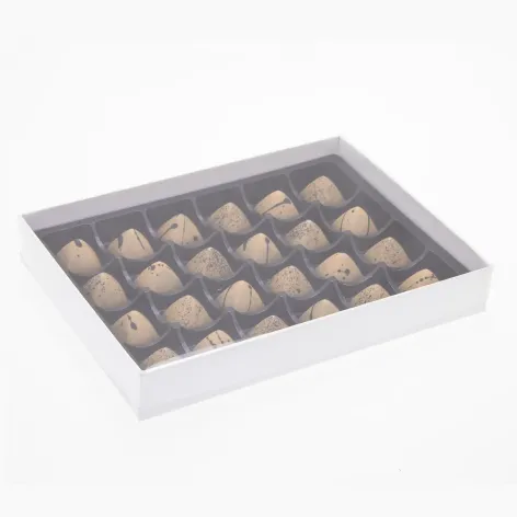 24 Choc Board Base & Clear Lid; White